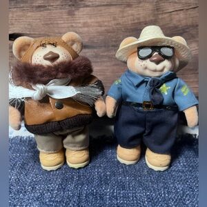 Vintage Furskins Orville T. Bear-Aviator Bear-Pilot- and Jedgar the Sheriff 1986